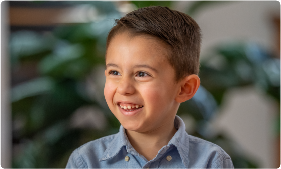 Real spinal muscular atrophy (SMA) Type 1 ZOLGENSMA patient with Matteo smiling