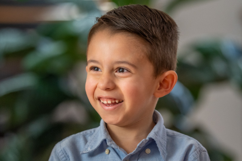 Real spinal muscular atrophy (SMA) Type 1 ZOLGENSMA patient Matteo smiling 